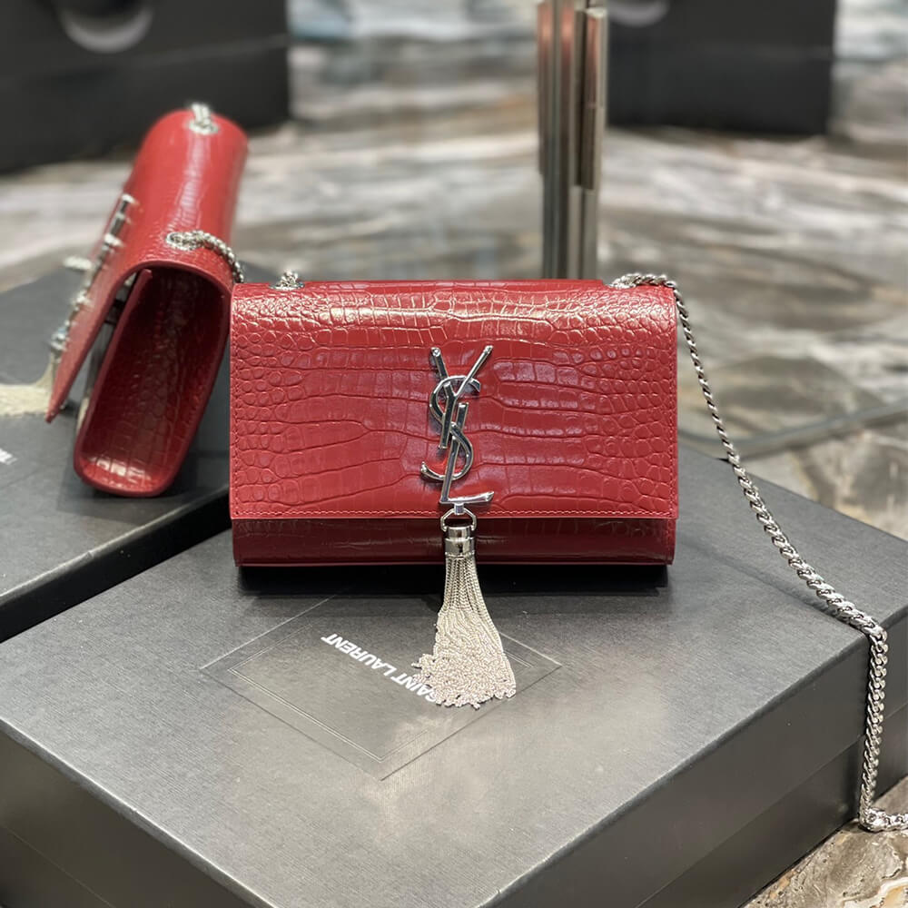 YSL KATE EMBOSSED SHOULDER BAG 