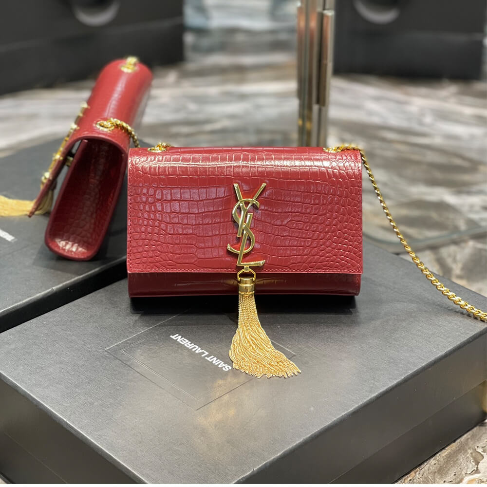 YSL KATE EMBOSSED SHOULDER BAG