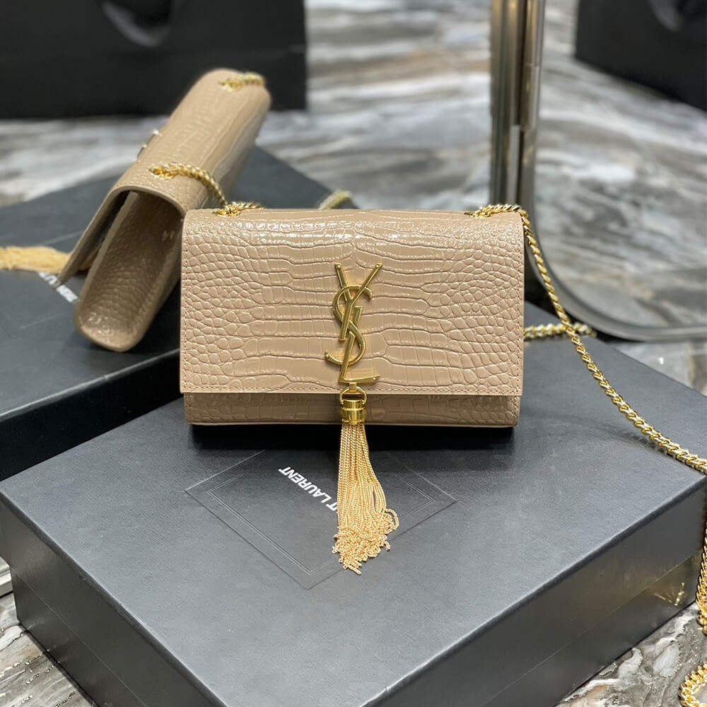 YSL KATE EMBOSSED SHOULDER BAG