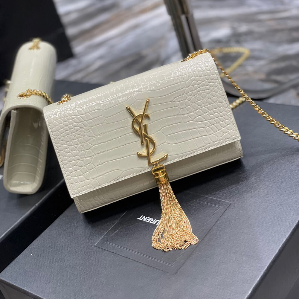 YSL KATE EMBOSSED SHOULDER BAG 