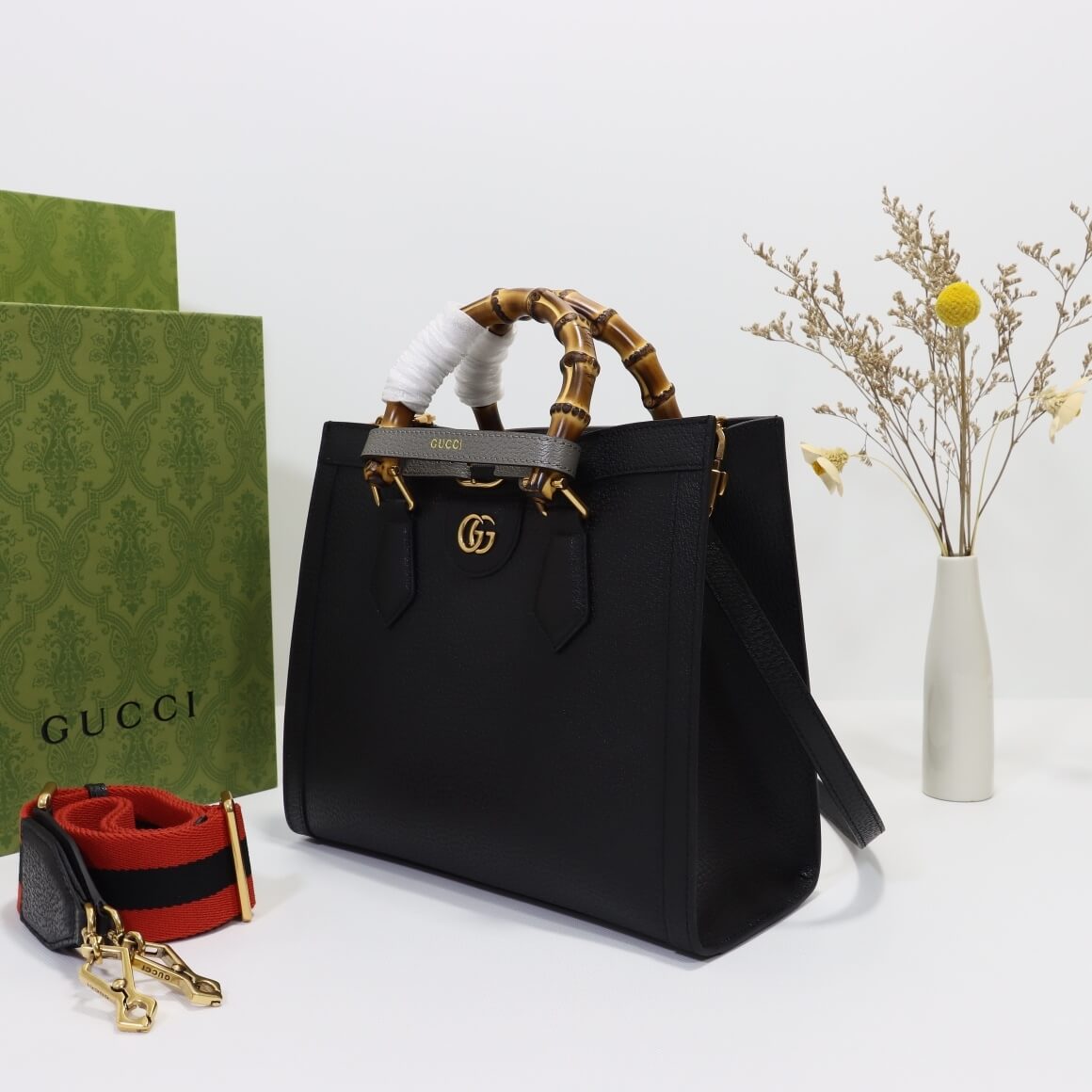 GUCCI DIANA BAMBOO SMALL TOTE BAG 