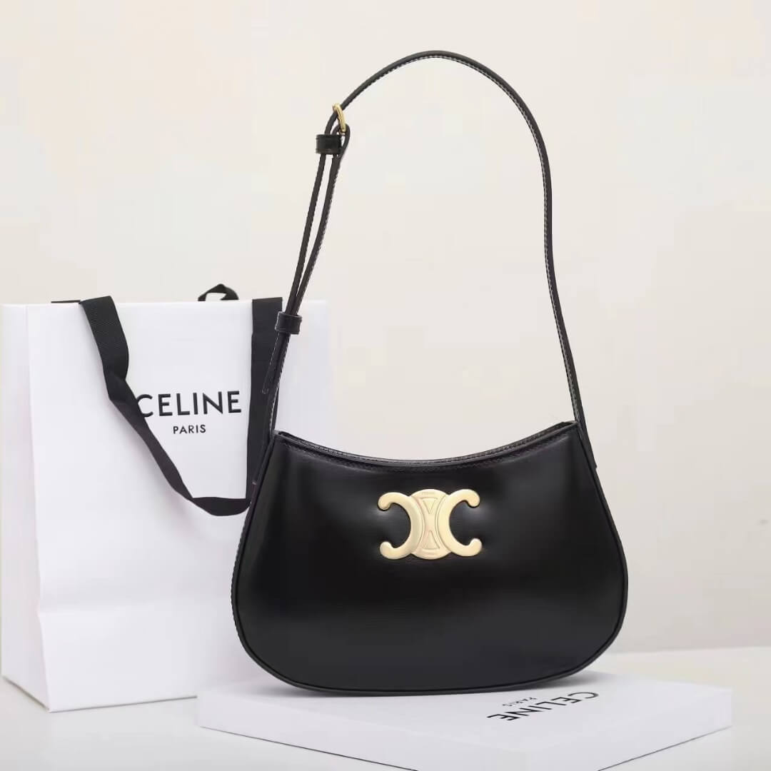 CELINE TILLY medium bag in shiny calf leather 