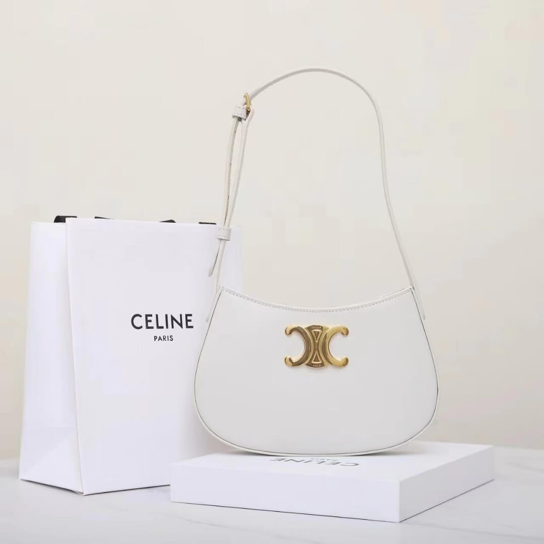 CELINE TILLY medium bag in shiny calf leather 