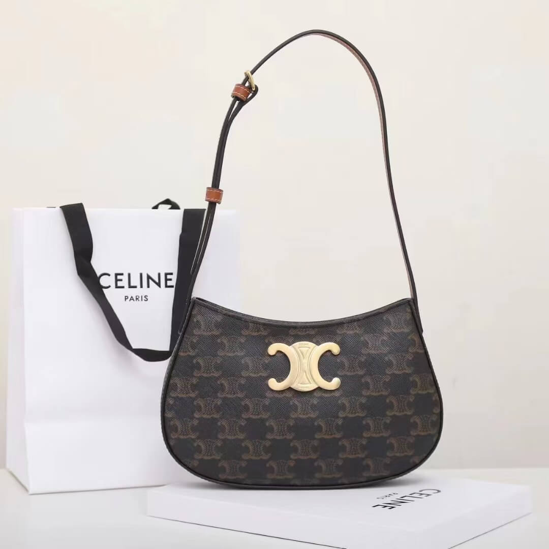 CELINE TILLY medium bag in shiny calf leather 