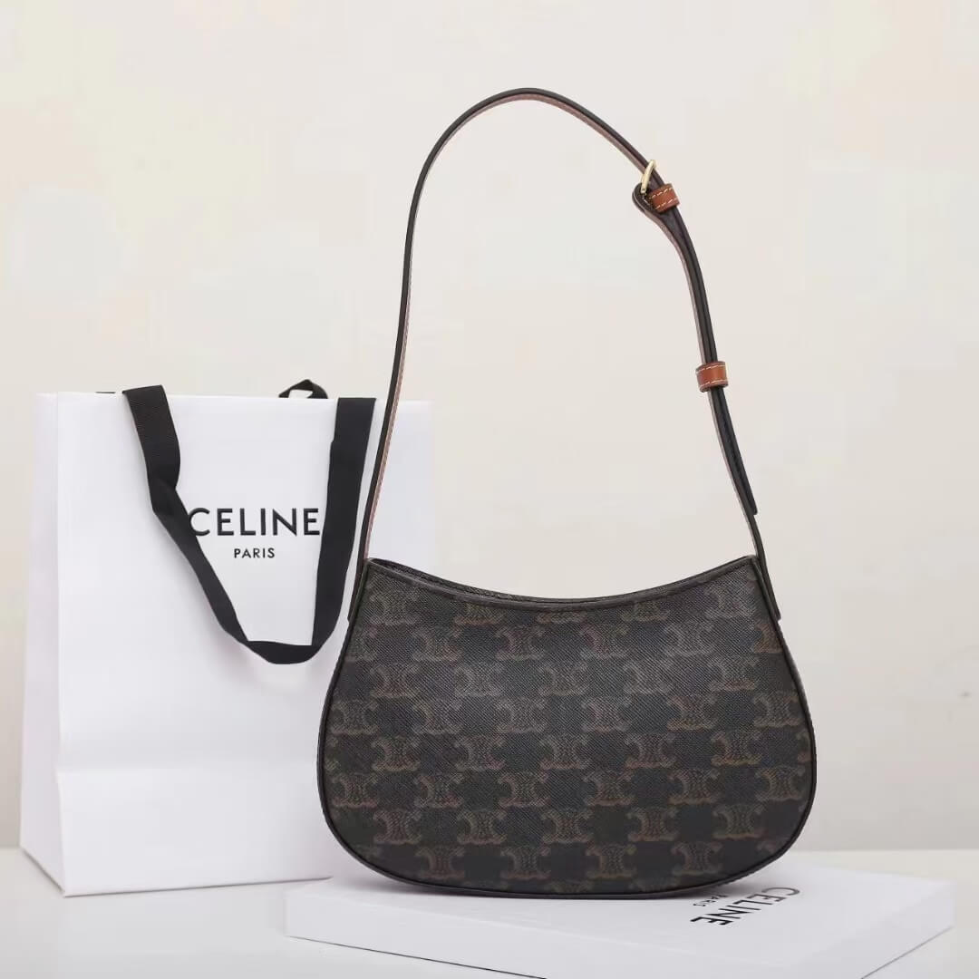 CELINE TILLY medium bag in shiny calf leather 