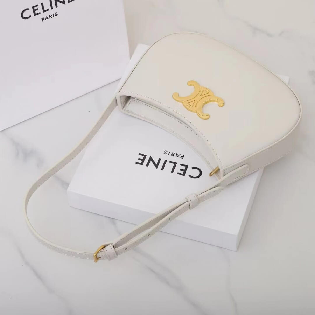 CELINE TILLY medium bag in shiny calf leather 