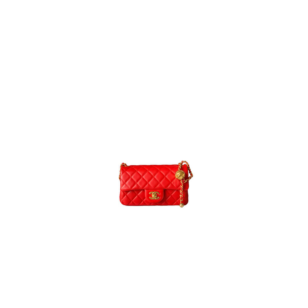 Ch*el pearl crush mini rectangular flap