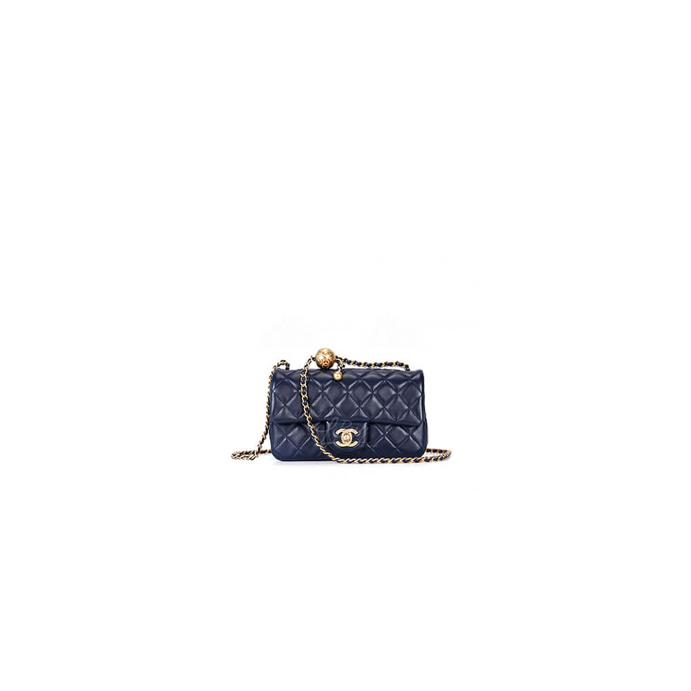 Ch*el pearl crush mini rectangular flap