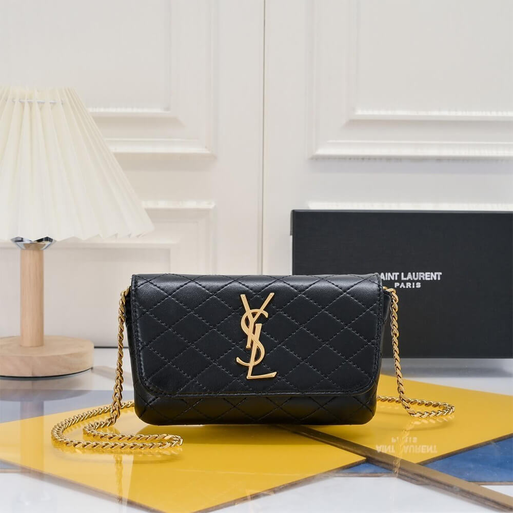 YSL GABY chain phone holder in lambskin