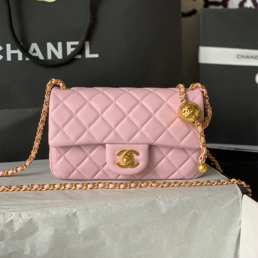 Ch*el pearl crush mini rectangular flap