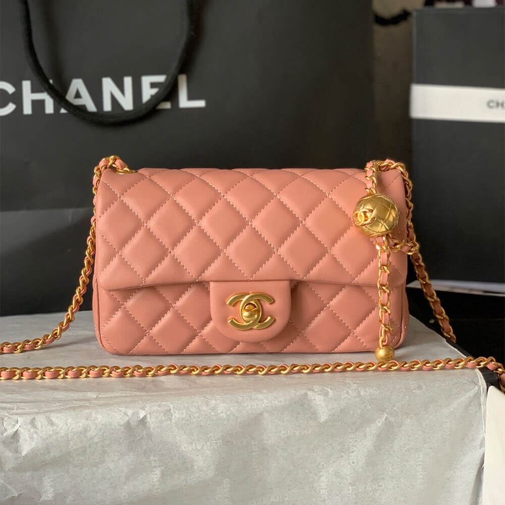 Ch*el pearl crush mini rectangular flap