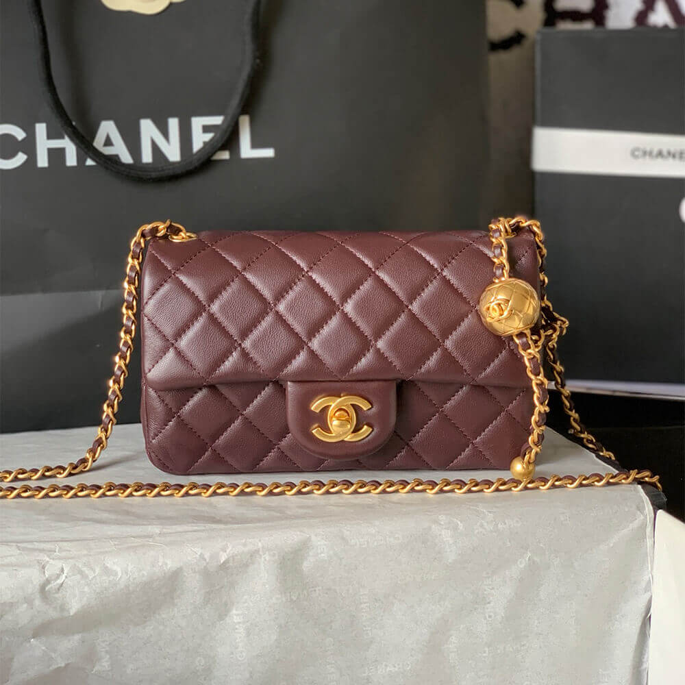 Ch*el pearl crush mini rectangular flap