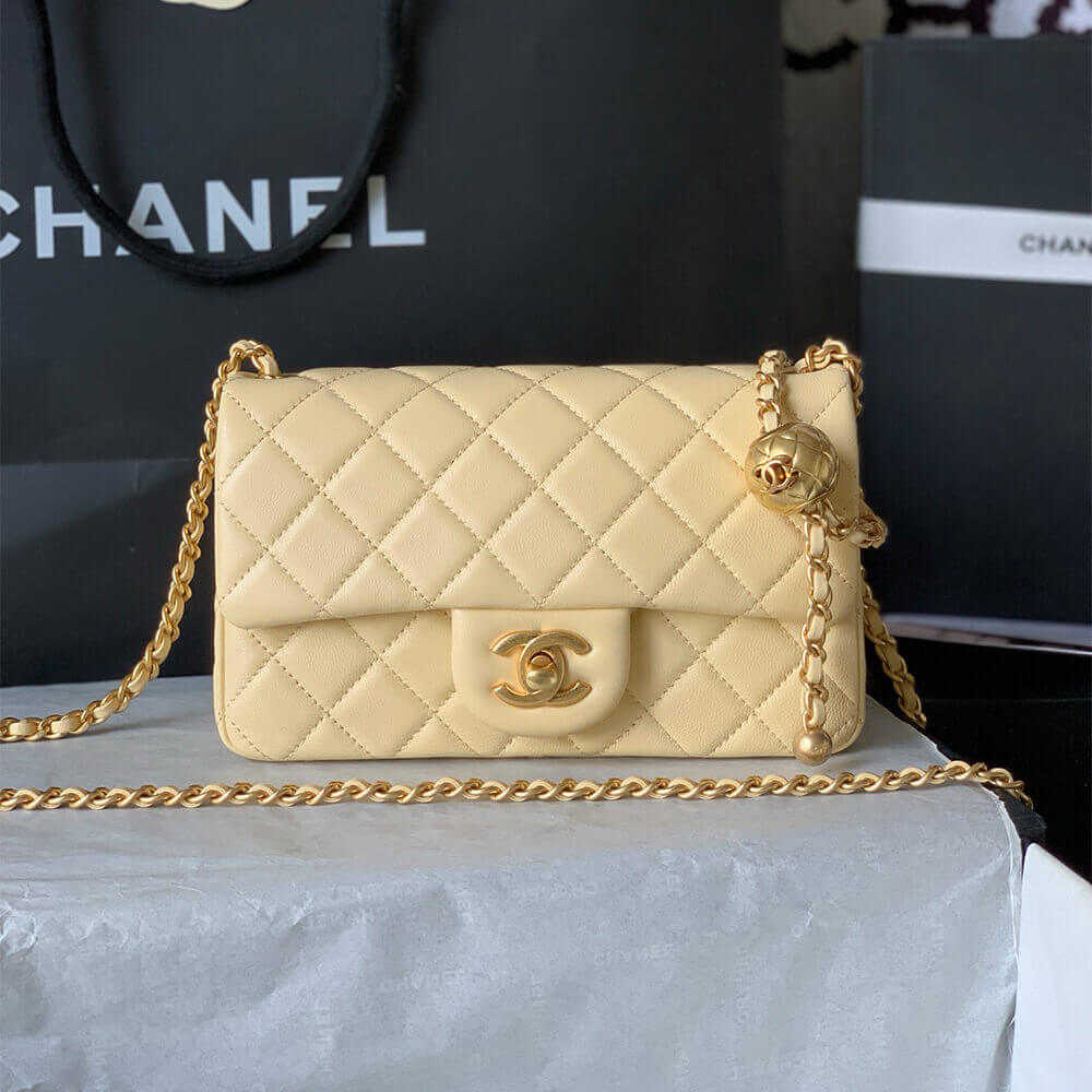 Ch*el pearl crush mini rectangular flap