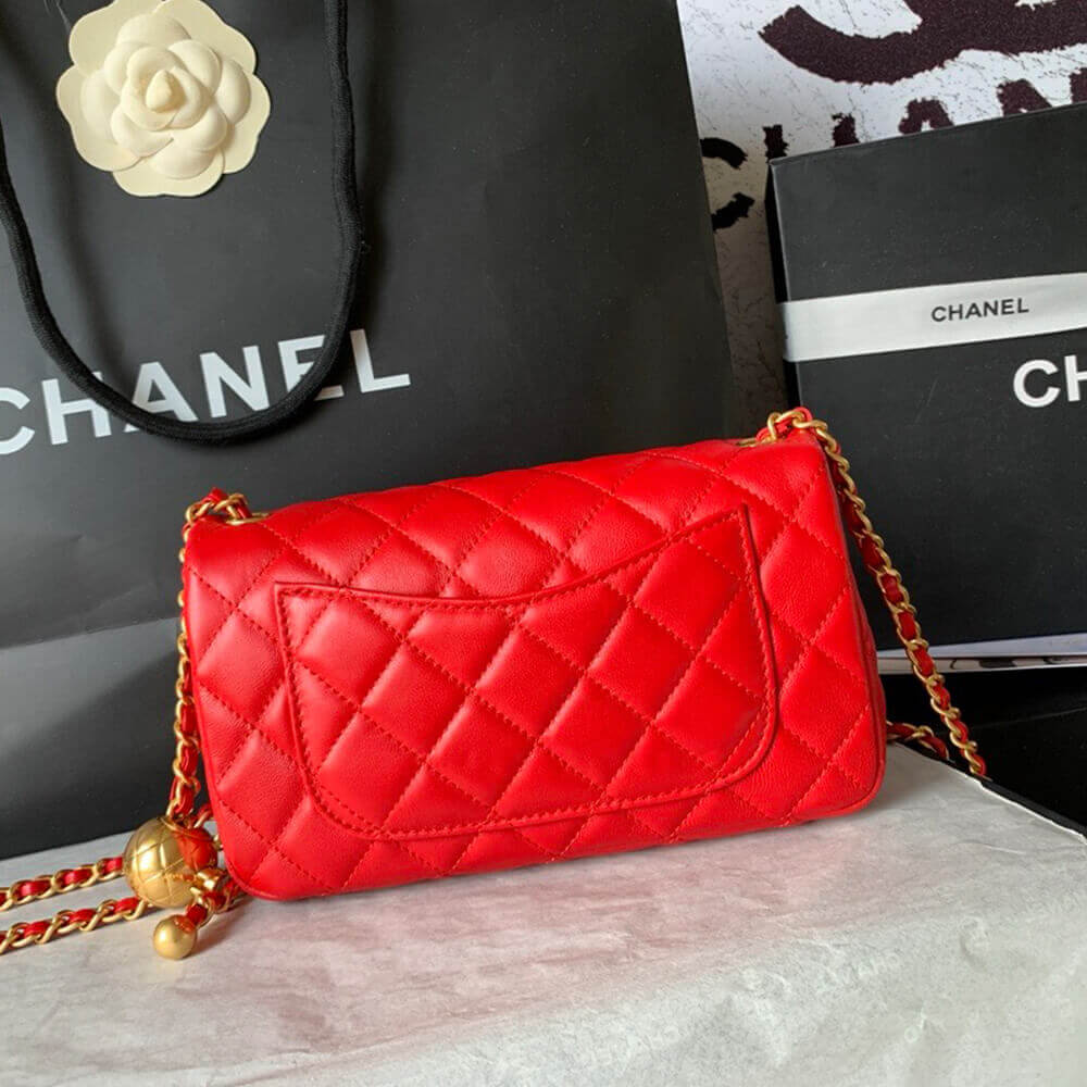 Ch*el pearl crush mini rectangular flap