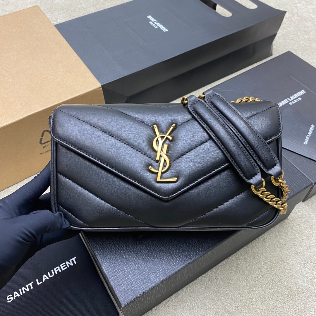 YSL LOULOU small in MATELASSÉ lambskin