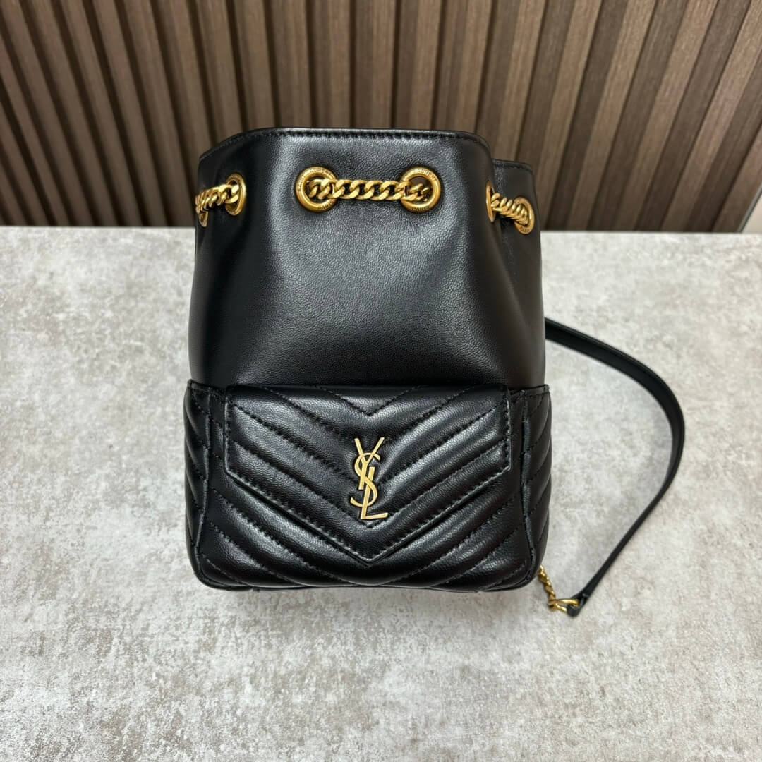 YSL Joe quilted lambskin mini bucket bag