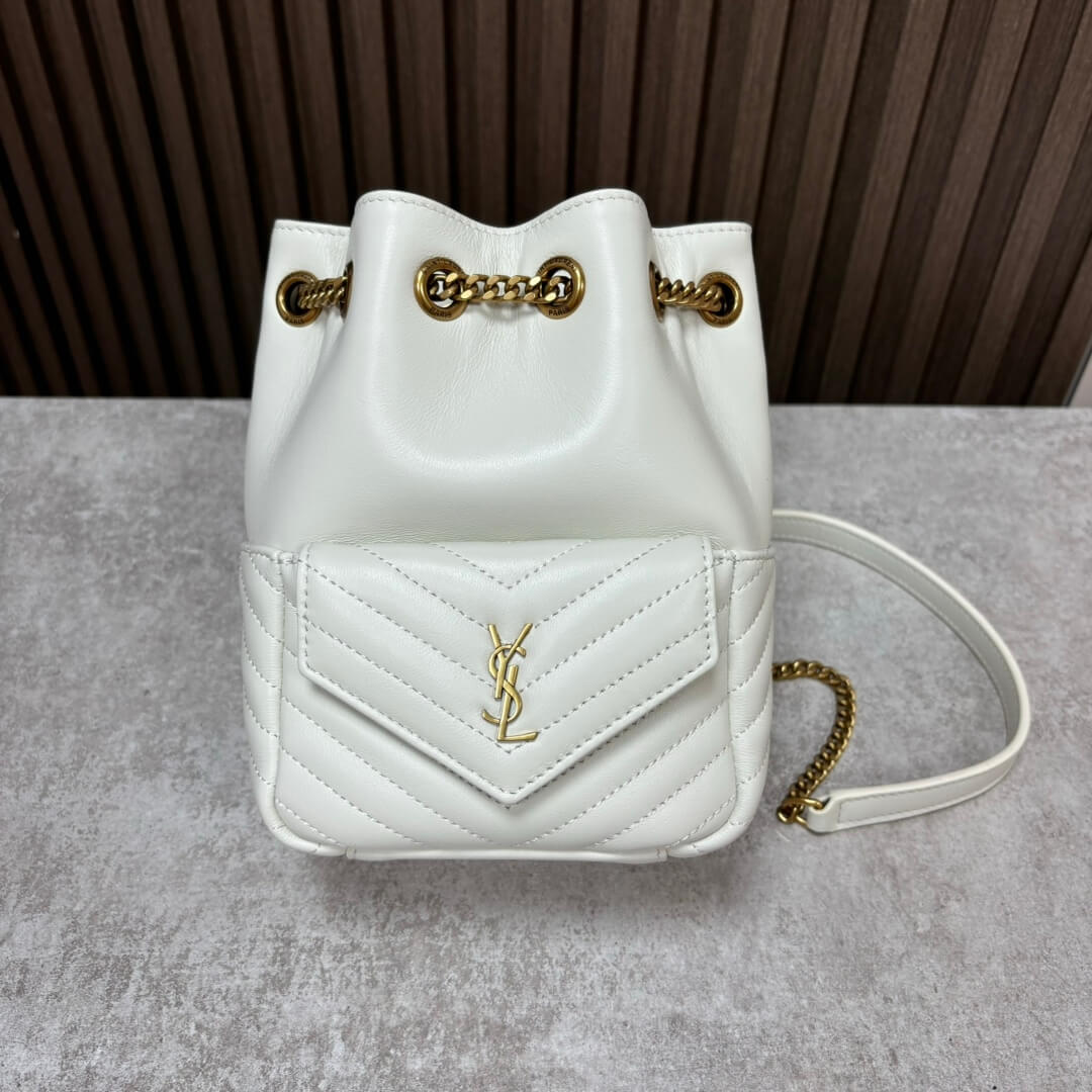 YSL Joe quilted lambskin mini bucket bag