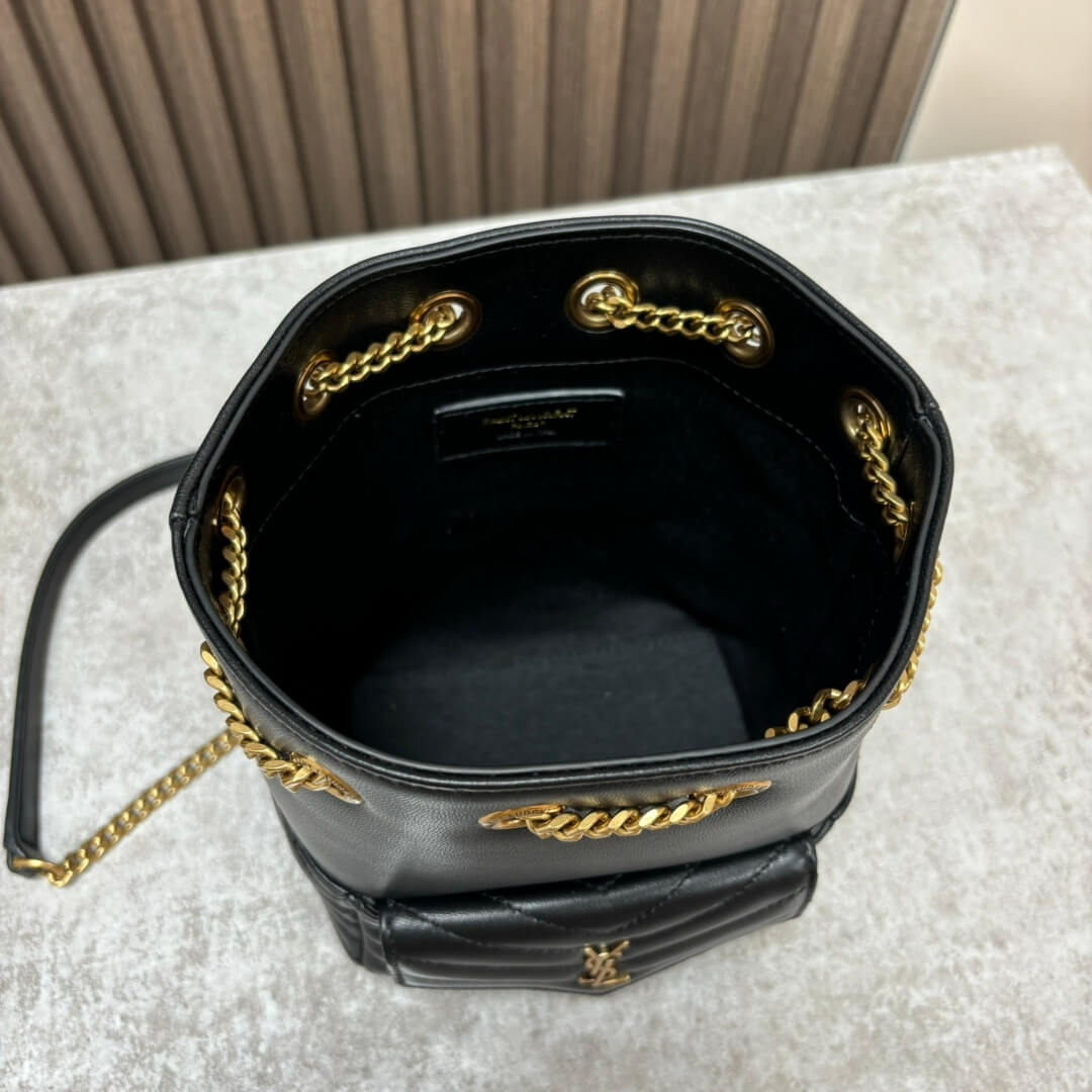 YSL Joe quilted lambskin mini bucket bag