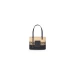 LOEWE Small Square Basket Bag in Raffia and Calfskin(HIGH-END GRADE)