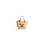 CELINE TEEN SUPPLE CELINE CLASSIC PANIER IN Raffia and calfskin(high-end grade)