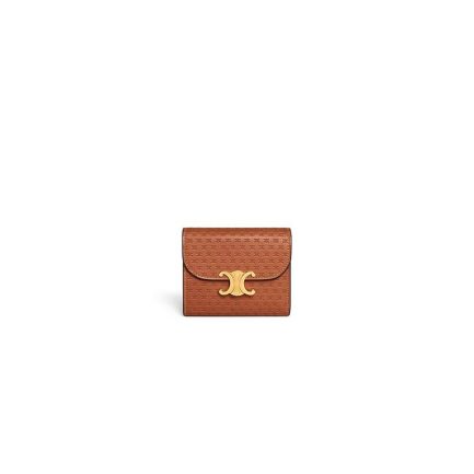 CELINE Small Flap Wallet TRIOMPHE IN Shiny Smooth Lambskin