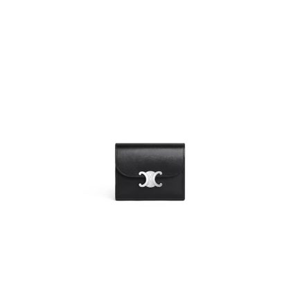 CELINE Small Flap Wallet TRIOMPHE IN Shiny Smooth Lambskin