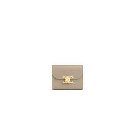 CELINE Small Flap Wallet TRIOMPHE IN Shiny Smooth Lambskin
