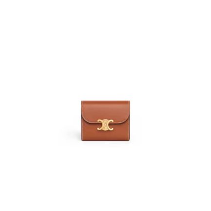 CELINE Small Flap Wallet TRIOMPHE IN Shiny Smooth Lambskin
