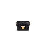 CELINE TEEN TRIOMPHE crocodile pattern handbag(HIGH-END GRADE)